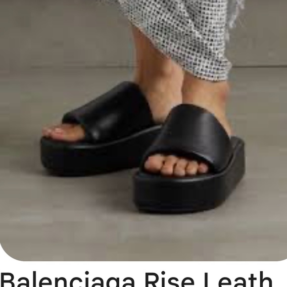 Worn twice pristine black Balenciaga Rise platform slide sandal 37 7 - Picture 8 of 8